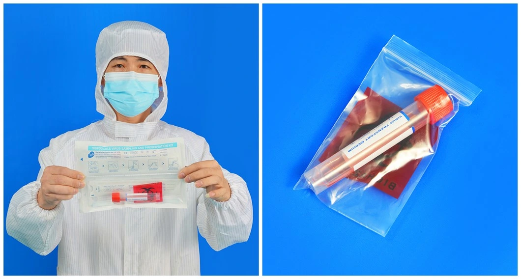 Poct Point-of-Care Testing Sampling Kit Vtm Virus Collection Kit with Nasal Throat Nylon Swabs