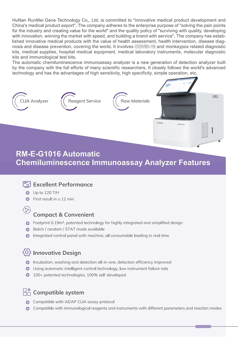 Clinical Analytical Instruments Poct Clia Analyzer Fully Auto Chemiluminescence Immunoassay Analyzer