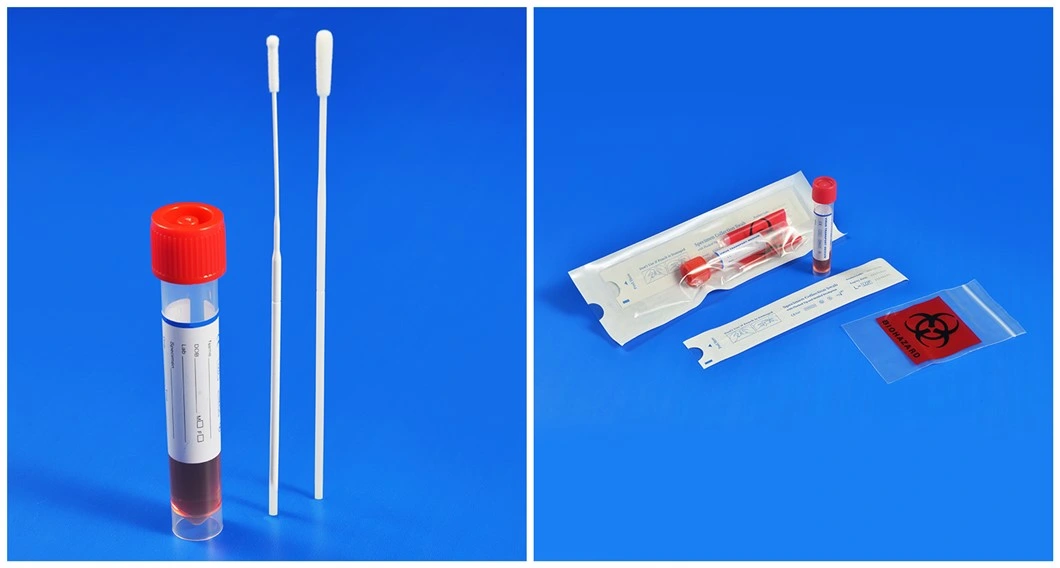 Poct Point-of-Care Test Kit Universal Viral Transport Medium with Nasal Throat Flocked Swabs
